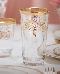 Lorren Home Trends 4 Piece Rosalia Flower High Ball Set