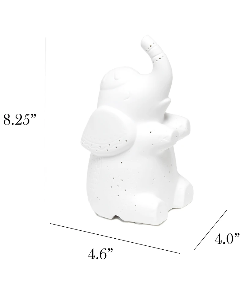 Simple Designs Porcelain Elephant Shaped Table Lamp
