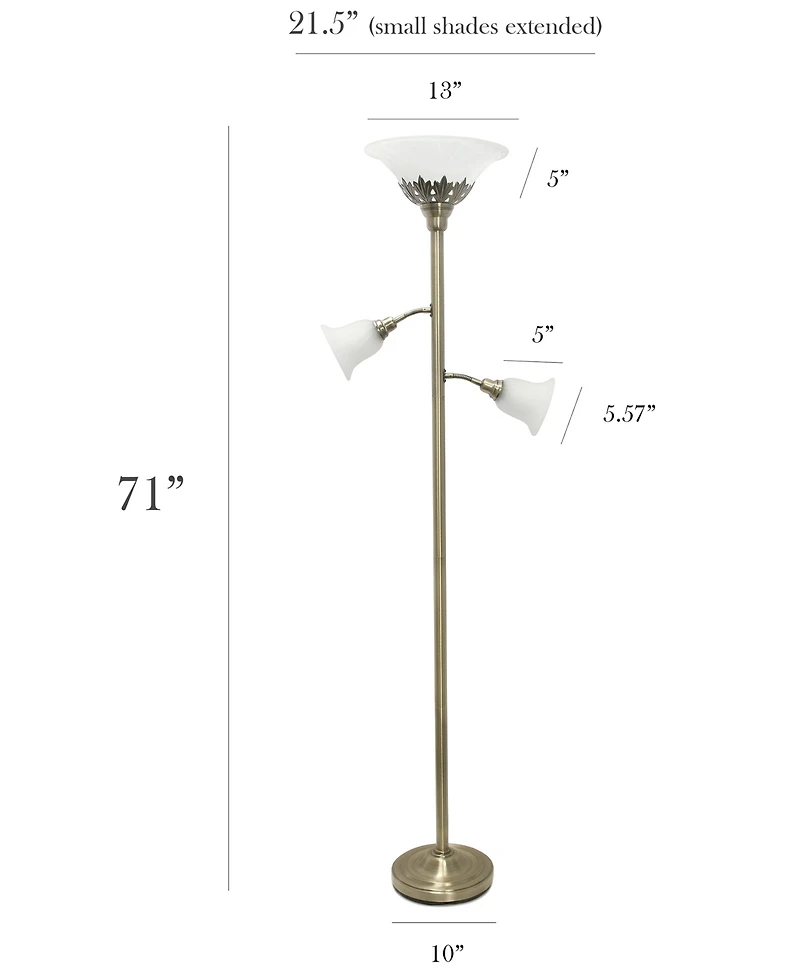 Elegant Designs 3 Light Floor Lamp