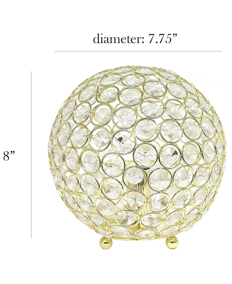 Elegant Designs Elipse 8" Crystal Ball Sequin Table Lamp