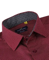 Men's Business Geometric Long Sleeve Button Down Shirt