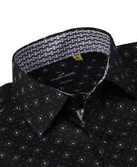 Men's Business Geometric Long Sleeve Button Down Shirt