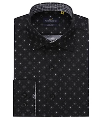 Men's Business Geometric Long Sleeve Button Down Shirt