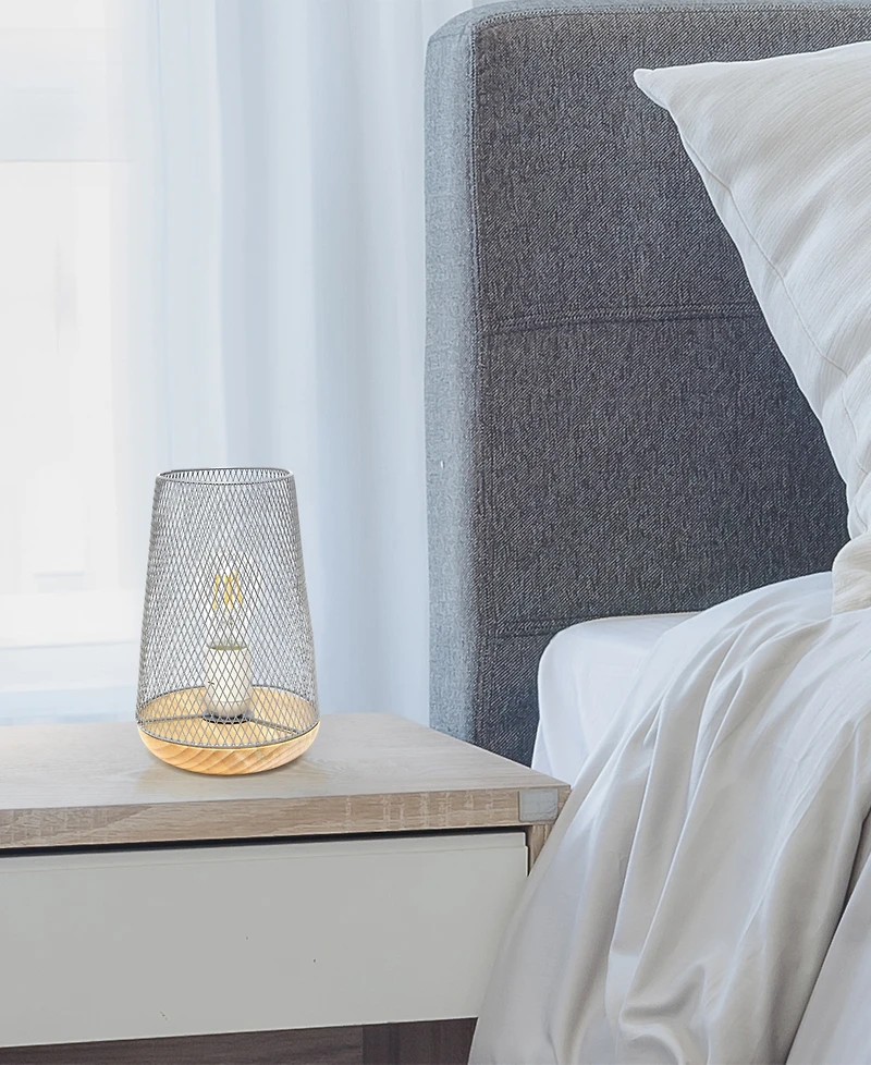 Simple Designs Wired Mesh Uplight Table Lamp