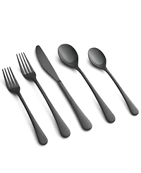 Cambridge Silversmiths Xyla Black Satin Flatware Set, 20 Piece