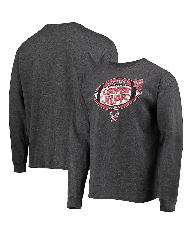 Men's Original Retro Brand Cooper Kupp Heathered Black Eastern Washington Eagles Long Sleeve T-shirt