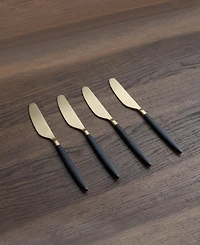 Cambridge Silversmiths Gaze Two Tone Black-Gold Satin Spreaders Set, 4 Piece