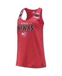 Women's New Era Red Atlanta Hawks Scoop-Neck Racerback Tank Top