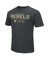 Men's Colosseum Heathered Black Ole Miss Rebels Oht Military-Inspired Appreciation Flag 2.0 T-shirt