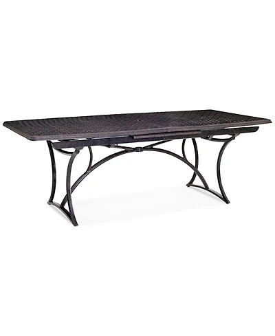 Wythburn Mix and Match 110"x 42" Cast Aluminum Outdoor Extension Dining Table, Created for Macy's