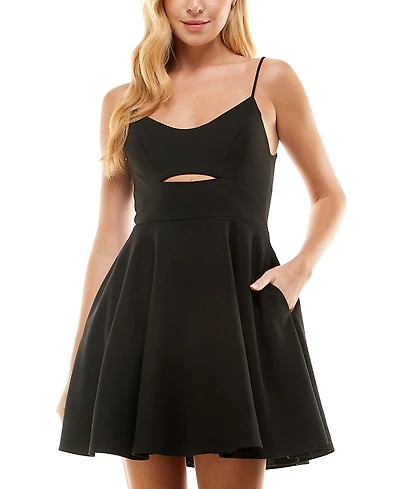 City Studios Juniors' Cutout Midriff Party Dress