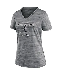 Women's Nike Anthracite Chicago White Sox Authentic Collection Velocity Space-Dye Performance V-Neck T-shirt