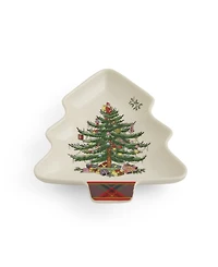 Spode Christmas Tree Tartan Shape Spoon Rest