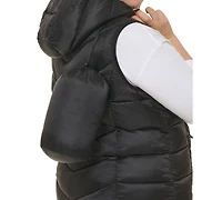 Charter Club Plus Size Packable Hooded Puffer Vest, Created for Macy's