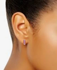 Giani Bernini Cubic Zirconia & Enamel Hoop Earrings, Created for Macy's