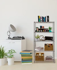Seville Classics 5-Tier Steel Wire Wheeled Shelving