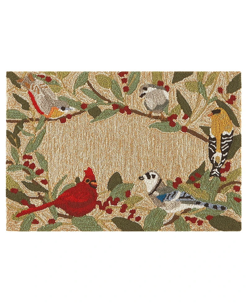 Liora Manne' Frontporch Bird Border 2'6" x 4' Outdoor Area Rug