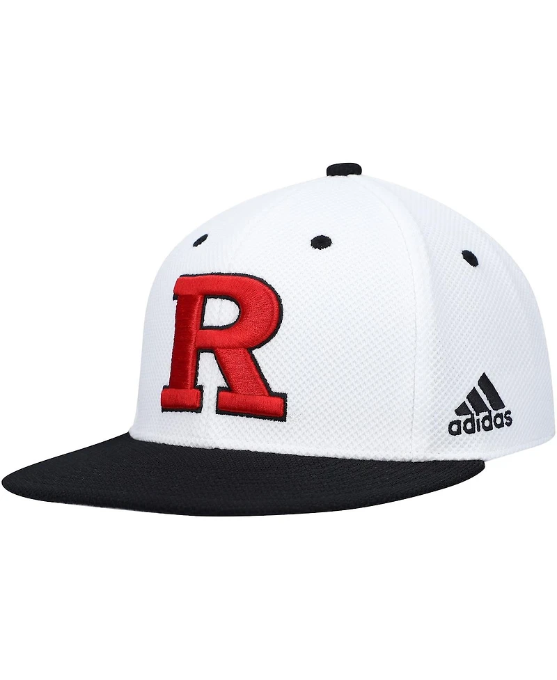 Men's adidas White Rutgers Scarlet Knights On-Field Baseball Fitted Hat
