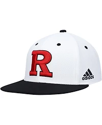 Men's adidas White Rutgers Scarlet Knights On-Field Baseball Fitted Hat