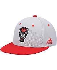 Men's adidas Gray and Red Nc State Wolfpack On-Field Baseball Fitted Hat