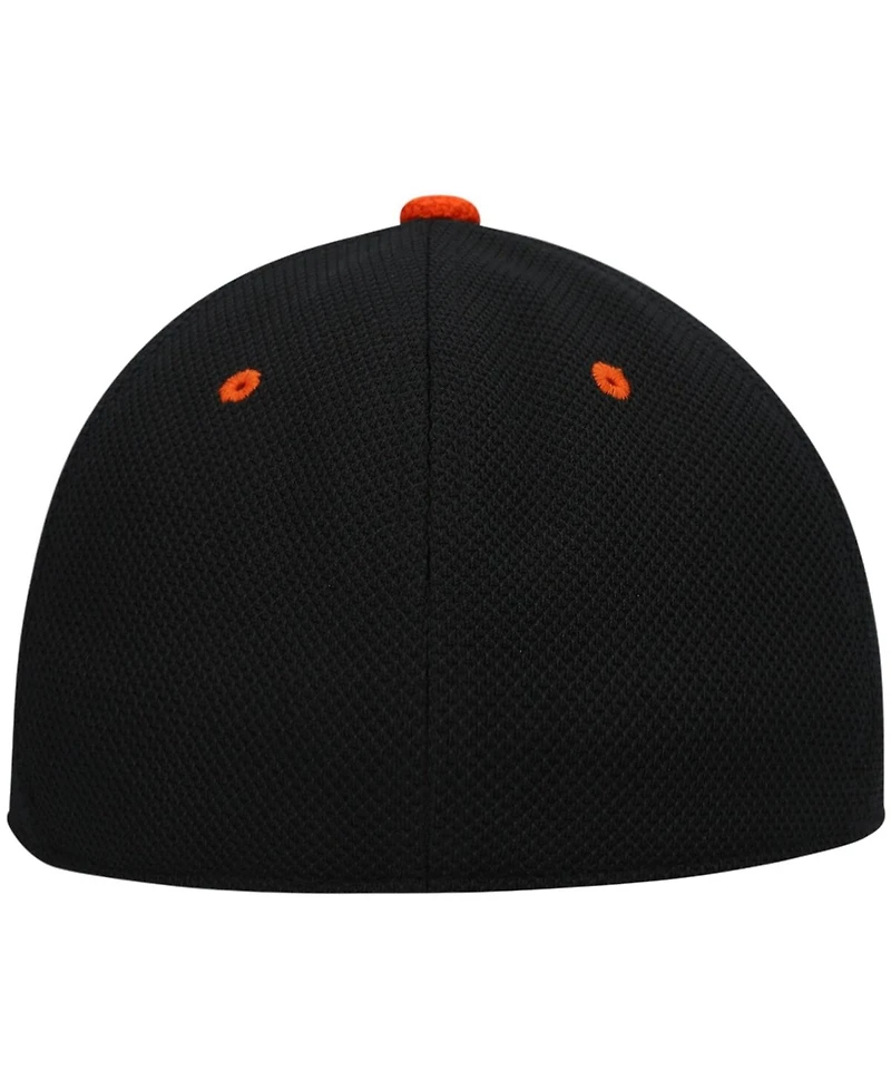 Men's adidas Black and Orange Miami Hurricanes On-Field Baseball Fitted Hat