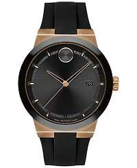 Movado Men's Swiss Fusion Bold Black Silicone Strap Watch 42mm