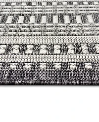 Liora Manne' Malibu Etched Border 6'6" x 9'3" Outdoor Area Rug