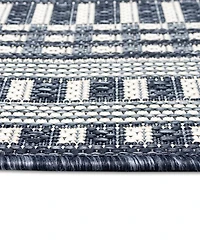 Liora Manne' Malibu Etched Border 1'11" x 7'6" Runner Outdoor Area Rug