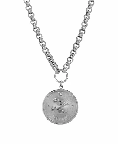 Women's Round Gemini Pendant Necklace