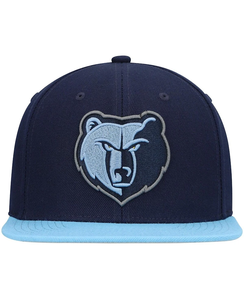 Men's Mitchell & Ness Navy, Light Blue Memphis Grizzlies Team Two-Tone 2.0 Snapback Hat