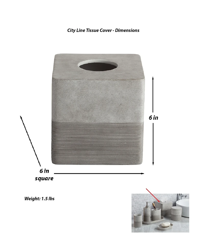 Roselli Trading Company City Line Tissue Box Cover