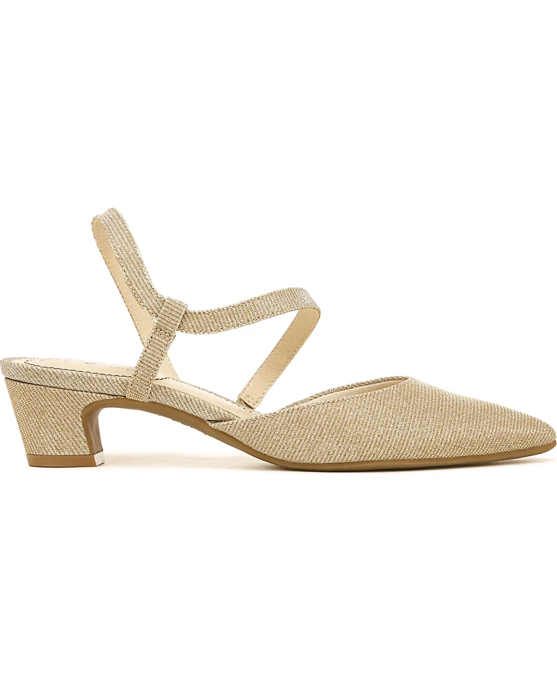LifeStride Women's Minimalist Slingback Kitten Heel Pumps