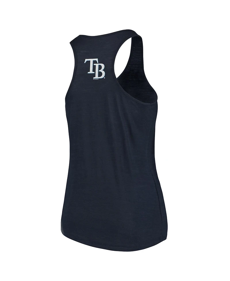 Women's Soft As A Grape Navy Tampa Bay Rays Plus Size Swing for the Fences Racerback Tank Top