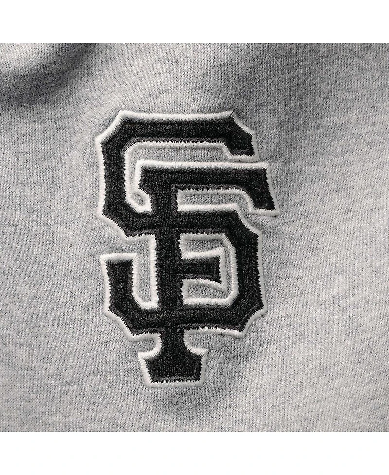 Men's '47 Heathered Gray, Black San Francisco Giants Two-Toned Team Pullover Sweatshirt