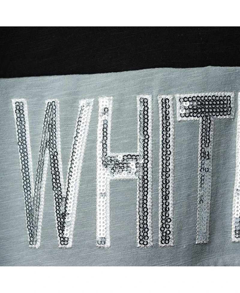 Women's Touch Black and Silver Chicago White Sox Lead Off Notch Neck T-shirt