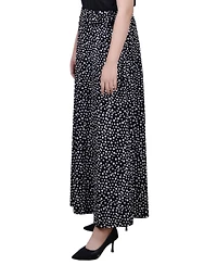 Ny Collection Petite Ring Faux Belt A Line Maxi Skirt