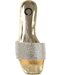 Journee Collection Women's Grayce Rhinestone Flat Sandals