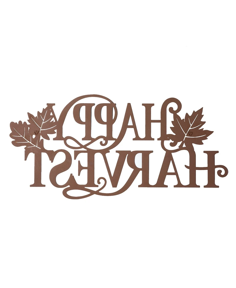 Glitzhome Metal "Happy Harvest" Wall Decor, 23.75"