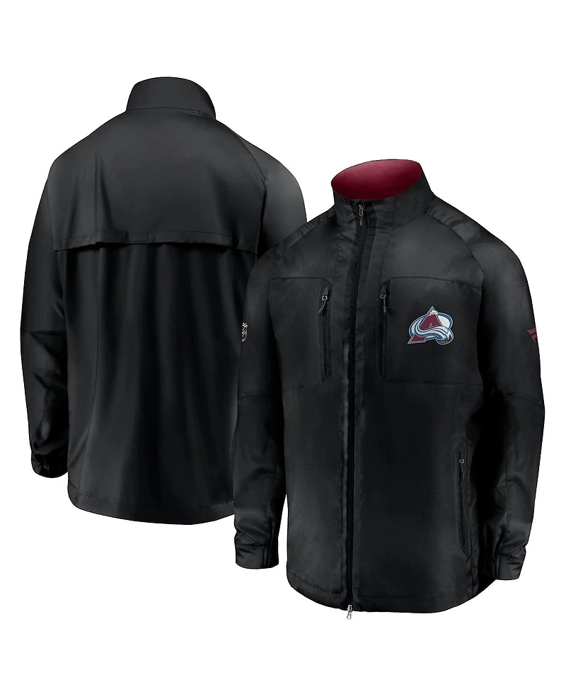 Men's Fanatics Black Colorado Avalanche Authentic Pro Locker Room Rink Raglan Full-Zip Jacket