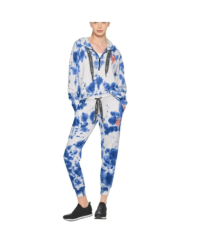 Women's Dkny Sport White, Royal New York Mets Melody Tie-Dye Jogger Pants