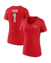 Women's Fanatics Red Washington Capitals Team Mother's Day V-Neck T-shirt