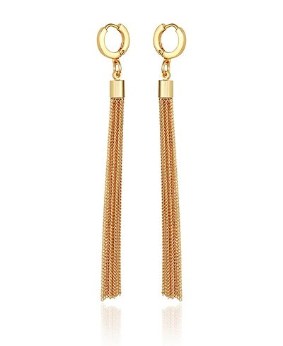 Vince Camuto Gold-Tone Huggie Tassel Hoop Drop Earrings