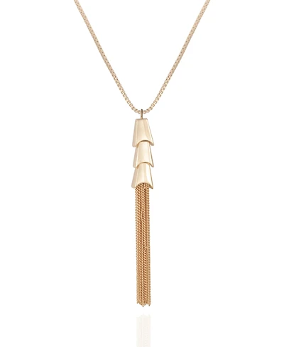 Vince Camuto Gold-Tone Long Tassel Chain Necklace