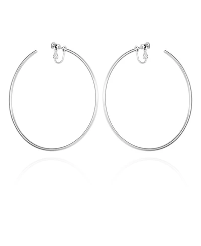 Vince Camuto Silver-Tone Large Open Hoop Earrings