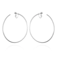 Vince Camuto Silver-Tone Large Open Hoop Earrings