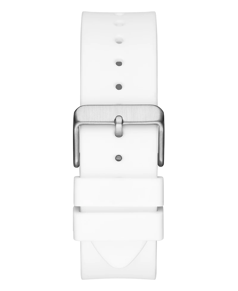 Guess Men's Multi-Function White Silicone Strap Watch 43mm
