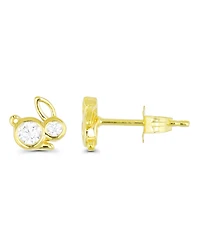 Bunny Rabbit Stud Earrings 14K Gold Plated or Sterling Silver