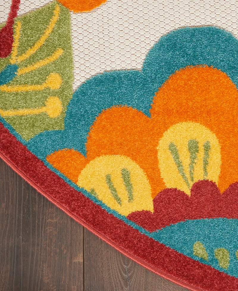 Nourison Home Aloha ALH25 5'3" x 5'3" Round Outdoor Area Rug