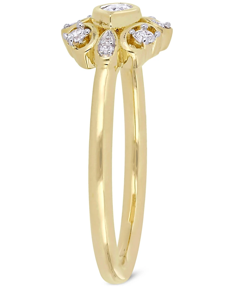 Diamond Marquise Cluster Engagement Ring (1/4 ct. t.w.) 14k Gold