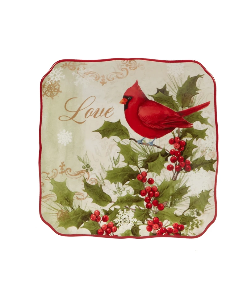 Certified International Winter's Medley 4 Piece Canape Plate Set